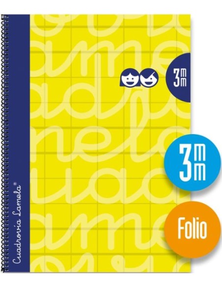 CUADERNO ESPIRAL Fº 80H 90G 3MM AMARILLO CUADROVIA EXTRADUR